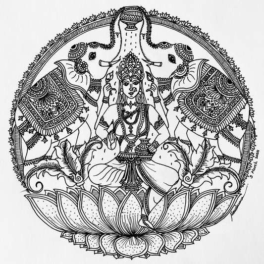 Gajalakshmi: The Embodiment of Prosperity and Fortune (Original)
